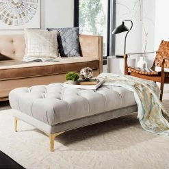 Best Sale ❤️ Bedroom Benches Safavieh Zarya Tufted Rectangular Bench 🥰 -Indoor Benches Shop detailSAV9588