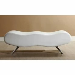 Outlet ✔️ Bedroom Benches !nspire Faux Leather Bench With Chrome Feet ✔️ -Indoor Benches Shop detailWORW061