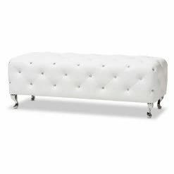 Coupon π Bedroom Benches Baxton Studio Stella Crystal Tufted White Leather Modern Bench π₯° 11 Coupon π Bedroom Benches Baxton Studio Stella Crystal Tufted White Leather Modern Bench π₯° -Indoor Benches Shop detailWSI3585