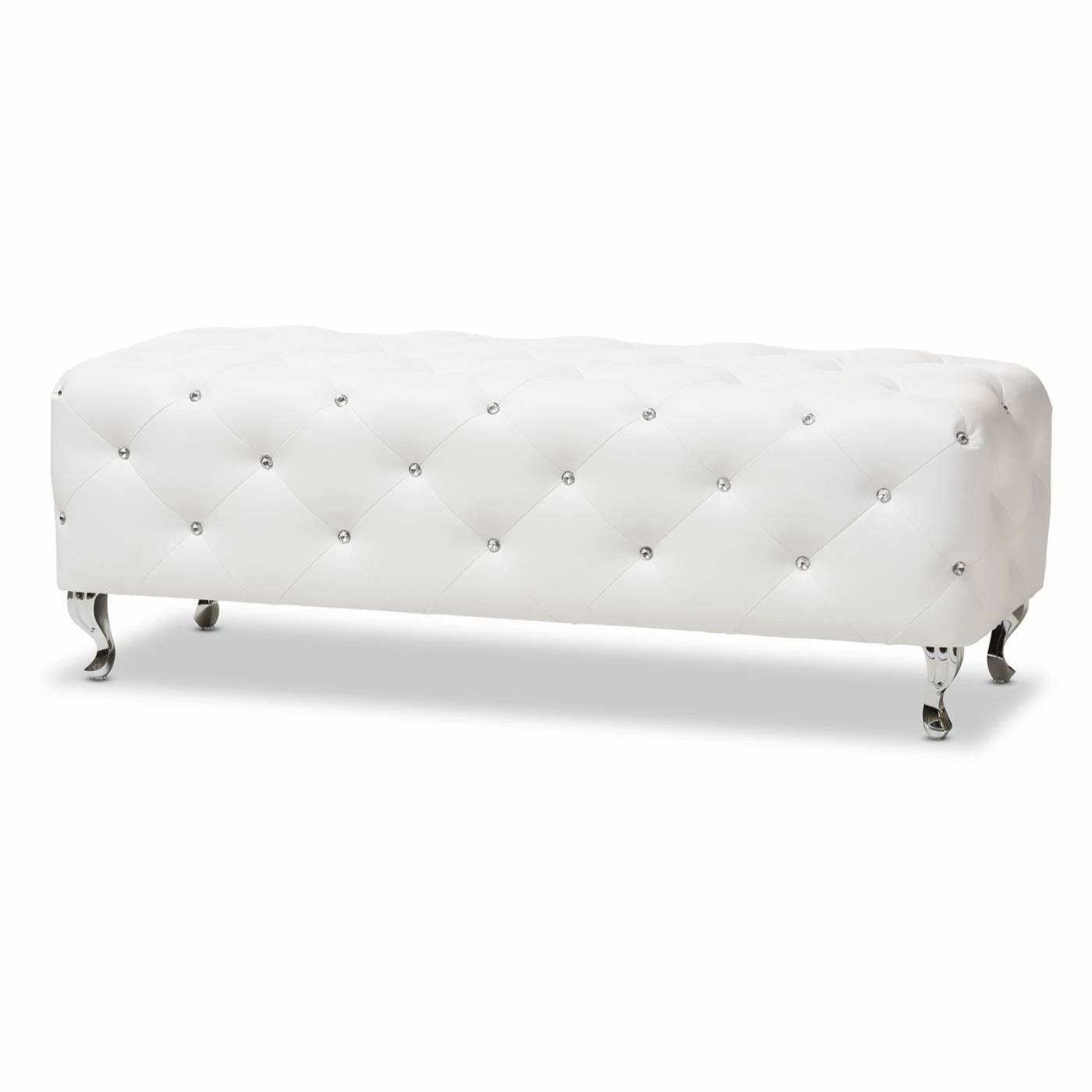 Coupon π Bedroom Benches Baxton Studio Stella Crystal Tufted White Leather Modern Bench π₯° 5 Coupon π Bedroom Benches Baxton Studio Stella Crystal Tufted White Leather Modern Bench π₯° - Image 3