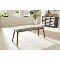 Buy 🎁 Kitchen & Dining Benches Baxton Studio Flora Upholstered Backless Dining Bench 🤩 -Indoor Benches Shop detailWSI4325
