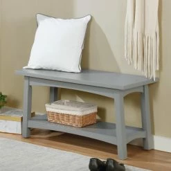 Cheap 🥰 Entryway Benches Alaterre Furniture Craftsbury 36 In. W Wood Entryway Bench, Gray 😍 -Indoor Benches Shop inuseASR10089