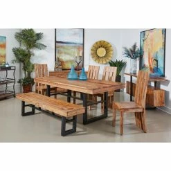 New 💯 Kitchen & Dining Benches Coast To Coast Imports Brownstone IV Dining Bench 🎁 -Indoor Benches Shop inuseCTCI2459