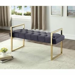 Best Pirce 🎉 Bedroom Benches Hi-Line Gift Ltd. Button-Tufted Velvet Upholstered Bench ⭐ -Indoor Benches Shop inuseHILI1066