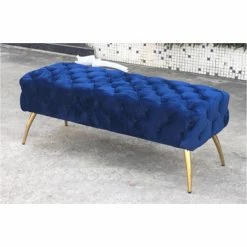 Brand new ❤️ Bedroom Benches Hi-Line Gift Ltd. Button-Tufted Velvet Bench ❤️ -Indoor Benches Shop inuseHILI1068