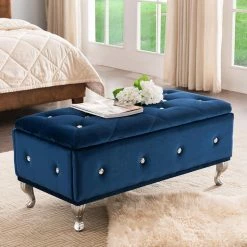 Cheapest 😀 K&B Furniture Bedroom Benches K&B Furniture Upholstered Tufted Bedroom Bench 🤩 -Indoor Benches Shop inuseKBF978