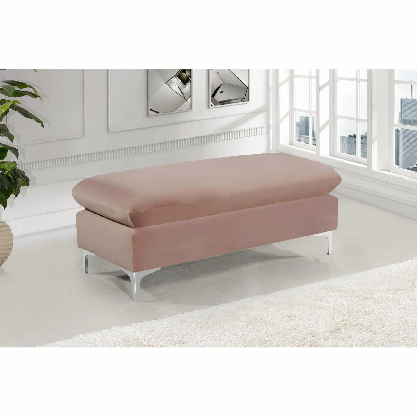 Outlet ๐ Ottoman Benches Meridian Furniture Inc Naomi Velvet Ottoman/Bench ๐งจ 4 Outlet ๐ Ottoman Benches Meridian Furniture Inc Naomi Velvet Ottoman/Bench ๐งจ - Image 2