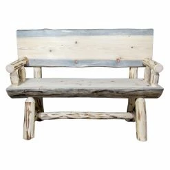 New 🥰 Entryway Benches Montana Woodworks Montana Half Log Bench 👍 -Indoor Benches Shop inuseMONT399