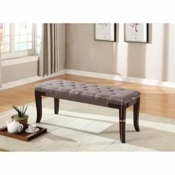 Outlet 💯 Bedroom Benches Roundhill Furniture Linon Cotton Tufted Ottoman Bench 💯 -Indoor Benches Shop inuseROUN092