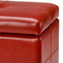 Coupon ✔️ Indoor Storage Benches Safavieh Small Red Maiden Tufted Leather Storage Ottoman 😉 -Indoor Benches Shop inuseSAV425