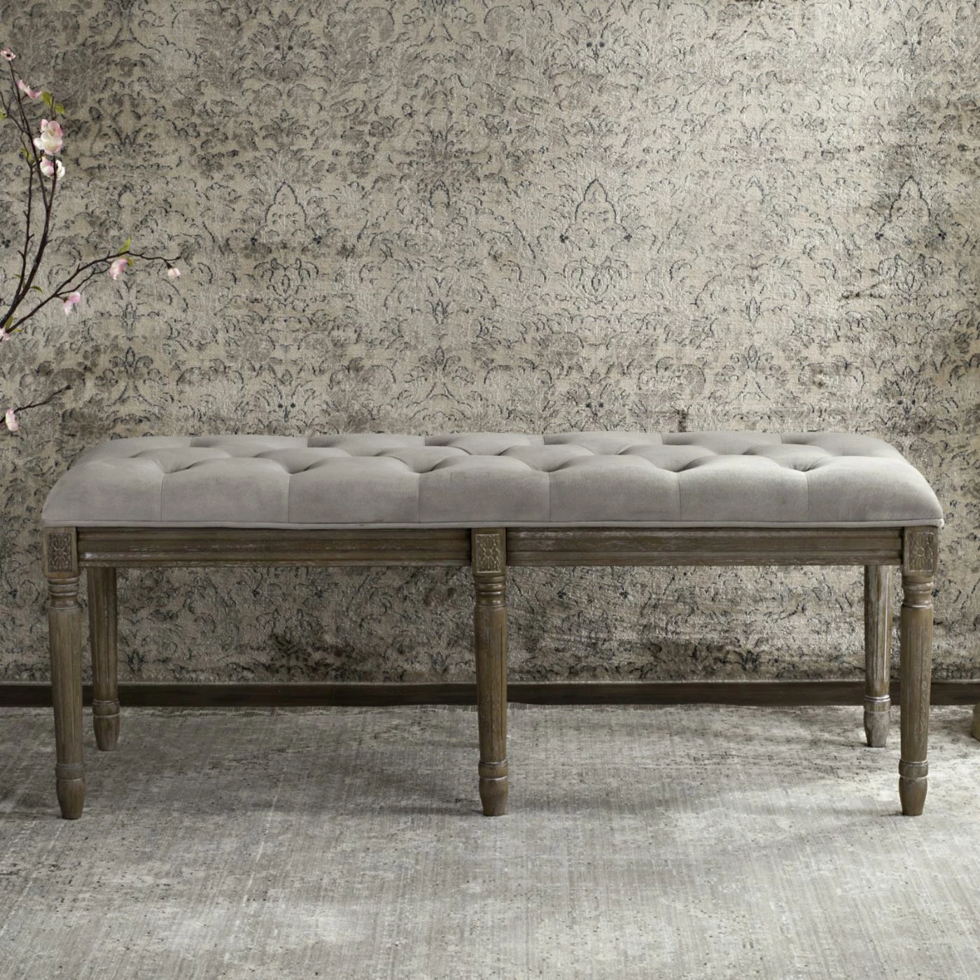 Deals ๐ Bedroom Benches Safavieh Rocha French Brasserie Tufted Traditional Rustic Wood Bench ๐ 4 Deals ๐ Bedroom Benches Safavieh Rocha French Brasserie Tufted Traditional Rustic Wood Bench ๐ - Image 2