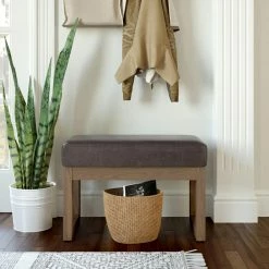 Coupon ⭐ Entryway Benches Brooklyn + Max Lewiston 26 In. Contemporary Rectangle Faux Leather Ottoman Bench 🤩 -Indoor Benches Shop inuseSIMP1772