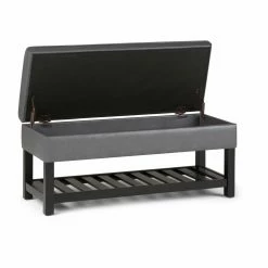 Best Sale ⭐ Entryway Benches Simpli Home Cosmopolitan Entryway Storage Bench 👍 -Indoor Benches Shop inuseSIMP685