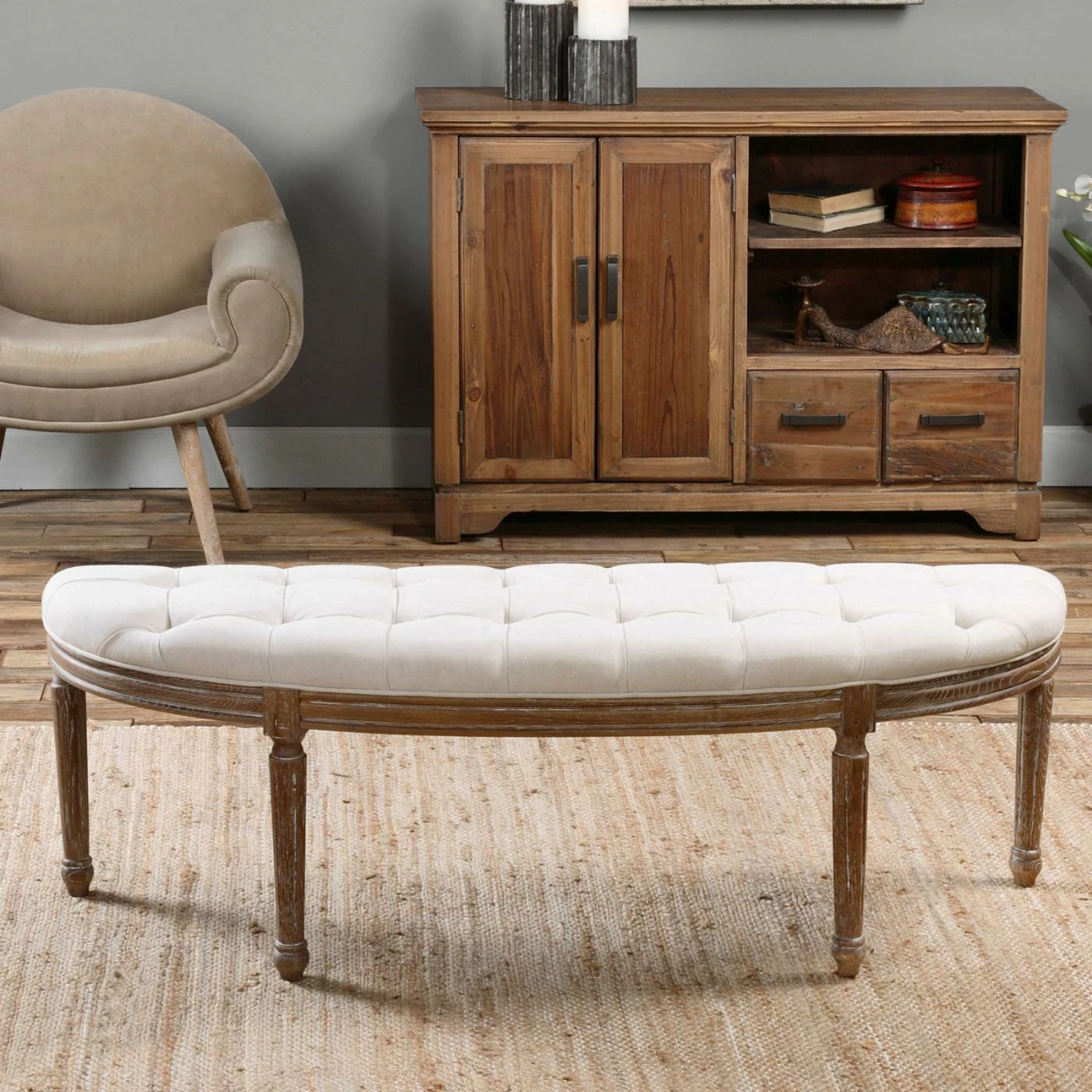 Coupon ❤️ Bedroom Benches Uttermost Leggett Tufted Bench ✨ 4 Coupon ❤️ Bedroom Benches Uttermost Leggett Tufted Bench ✨ - Image 2