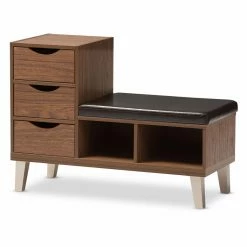Buy 🎉 Indoor Storage Benches Baxton Studio Arielle 👟 Shoe Storage Bench 😍 -Indoor Benches Shop inuseWSI3018