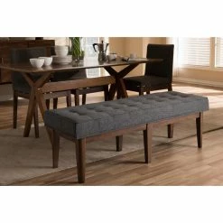Best reviews of 🛒 Entryway Benches HN Home Waterbury Transitional Fabric Button-Tufted Bench 💯 -Indoor Benches Shop inuseWSI3604