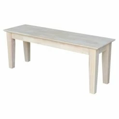 Brand new 😀 Kitchen & Dining Benches International Concepts Unfinished Shaker Style Bench-RTA 🤩 -Indoor Benches Shop inuseWWI038