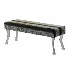 Promo 🔥 A & B Home Bedroom Benches A & B Home Mongolian Faux Fur Strip Bedroom Bench 🎁