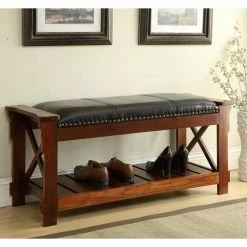 Best deal 👍 Indoor Storage Benches All Things Cedar Crossed Entryway Bench 👏