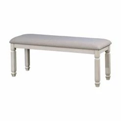 Best deal ⭐ Bedroom Benches Benzara Fabric Upholstered Wood Bedroom Bench 🎉