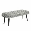 Brand new 😀 Bedroom Benches Creative Co-Op Woven Velvet Bench 🔔 -Indoor Benches Shop masterCREC2634