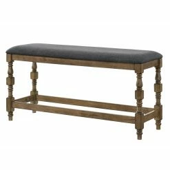 Brand new 🧨 Ottoman Benches Furniture Of America Lanyard 26.25 In. Padded Counter Height Bench - Antique Oak 🎉