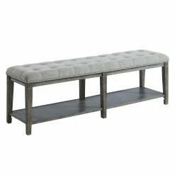 Flash Sale 👍 Settee Benches Furniture Of America Tili Rustic 1-Shelf Linen Bench - Beige 👍