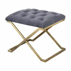 Best deal ❤️ Bedroom Benches Hi-Line Gift Ltd. Button-Tufted X-Base Chair ✔️