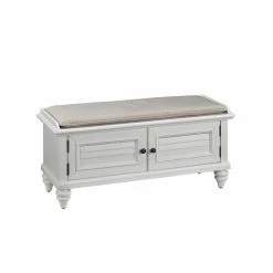 Cheap 🧨 Indoor Storage Benches Home Styles Bermuda Upholstered Storage Bench - Brushed White ✔️