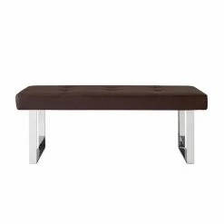 Discount 👏 Bedroom Benches Inspired Home Kevin Chrome Leg Bench ✨