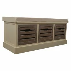 Wholesale 👍 Indoor Storage Benches Decor Therapy Melody 3 Drawer Bench With Cushion 🛒