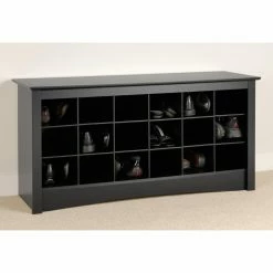 Cheapest 😀 Indoor Storage Benches Prepac Winslow Black 👟 Shoe Storage Cubbie Bench 👏