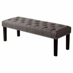 Top 10 🤩 Bedroom Benches Rosevera Ercole Upholstered Tufted Bench ⭐