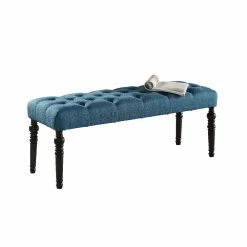 Top 10 🥰 Kitchen & Dining Benches Roundhill Furniture Leviton Fabric Tufted Dining Bench 🧨