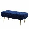 Buy 😀 Bedroom Benches Roundhill Furniture Sira Velvet Button Tufted Bench - Blue 💯 2 Buy 😀 Bedroom Benches Roundhill Furniture Sira Velvet Button Tufted Bench - Blue 💯 -Indoor Benches Shop masterROUN611