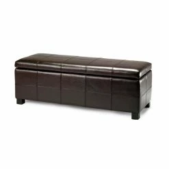 Discount ✨ Indoor Storage Benches Safavieh Madison Storage Bench - Brown Leather ⌛