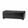 Buy 😀 Indoor Storage Benches Safavieh Madison Storage Bench - Black Leather ✔️ -Indoor Benches Shop masterSAV418