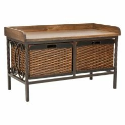 Top 10 💯 Indoor Storage Benches Safavieh Bergen Antique Pewter / Light Ash Storage Bench 👍