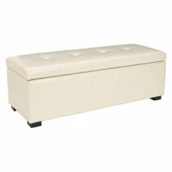 Buy 😀 Indoor Storage Benches Safavieh Maiden Large Tufted Leather Storage Bench 🎉