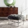Best reviews of 🤩 Bedroom Benches Safavieh Horace Faux Sheepskin Square Bench ✔️