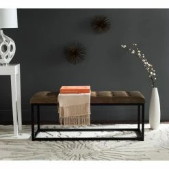 New 👍 Bedroom Benches Safavieh Reynolds Backless Faux Leather Bedroom Bench 🥰