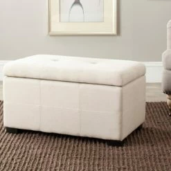 Top 10 😍 Indoor Storage Benches Safavieh Maiden Tufted Linen Indoor Storage Bench 👏