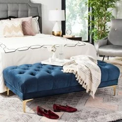 Best Sale ❤️ Bedroom Benches Safavieh Zarya Tufted Rectangular Bench 🥰