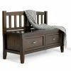 Cheapest 😍 Indoor Storage Benches Simpli Home Burlington Storage Bench With Drawers 😍 -Indoor Benches Shop masterSIMP103