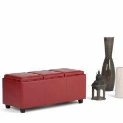 Top 10 🛒 Brooklyn & Max Indoor Storage Benches Brooklyn + Max Lincoln Faux Leather Storage Bench With 3 Serving Trays 🔔