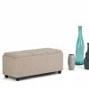 Flash Sale 🔔 Brooklyn & Max Indoor Storage Benches Brooklyn + Max Lincoln Linen Storage Bench With 3 Serving Trays 🎁 -Indoor Benches Shop masterSIMP112