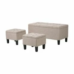 Buy 🛒 Brooklyn & Max Ottoman Benches Brooklyn + Max Sea Mills 3 Piece Storage Ottoman Set 🎉