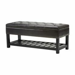 Best Sale 👏 Brooklyn & Max Ottoman Benches Brooklyn + Max Joshua Faux Leather Storage Ottoman Bench 🧨