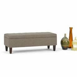 Budget 🔥 Entryway Benches Simpli Home Monroe Fabric Storage Bench ✔️