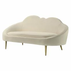 Hot Sale 💯 Settee Benches TOV Furniture Cloud Cream Velvet Settee ❤️
